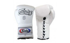 Боксерские перчатки на шнурке Fairtex BGL7 white 16 oz Боксерские перчатки на шнурке Fairtex BGL7 white 16 oz